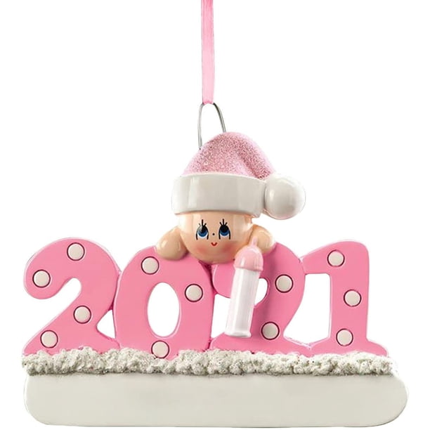 2 EmbalarDIY decoraciones de muñecas de Navidad colgante cartel, árbol de Navidad fiesta producto familiar personalizado decoraciones familiares regalo para amigos familia (2021 rosa)