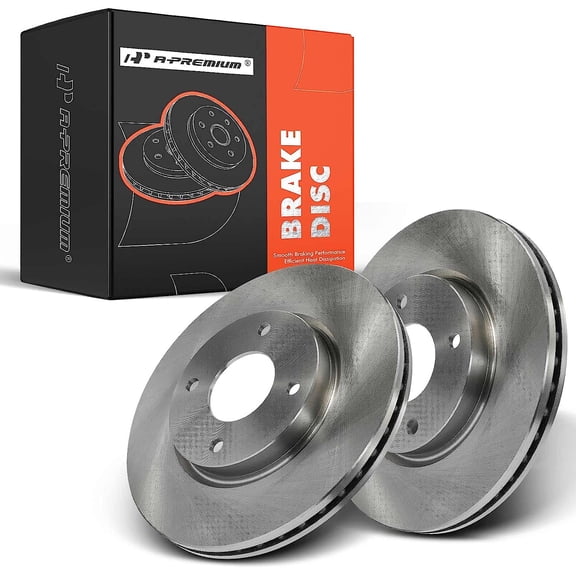 A-Premium Front Disc Brake Rotors Set Compatible with Nissan Sentra, Versa 2007-2012, Cube 2009-2014 2-PC Set