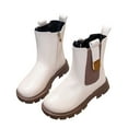 thumbnail image 3 of LYHaoo Girls Winter Warm Boots Waterproof Side Zipper Ankle Booties Sizes 10 White(3-4 Years), 3 of 6