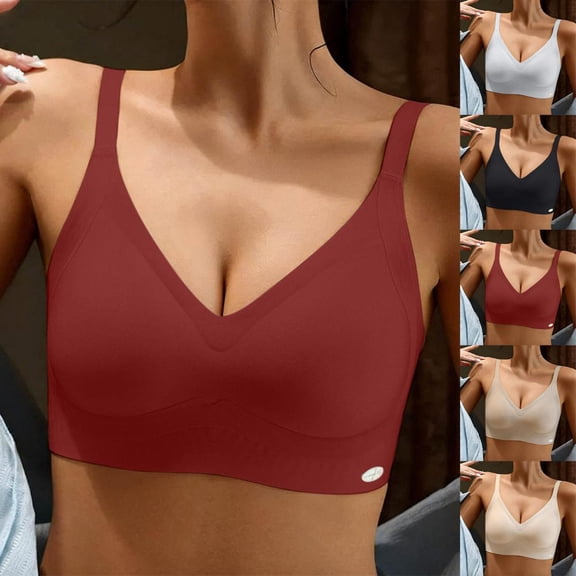 Bxsruta Wirefree Seamless T Shirt Bra for Women Everyday Comfort Support Pull on Bra