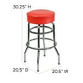 thumbnail image 6 of Flash Furniture Bruno Double Ring Chrome Barstool with Red Seat, 6 of 12
