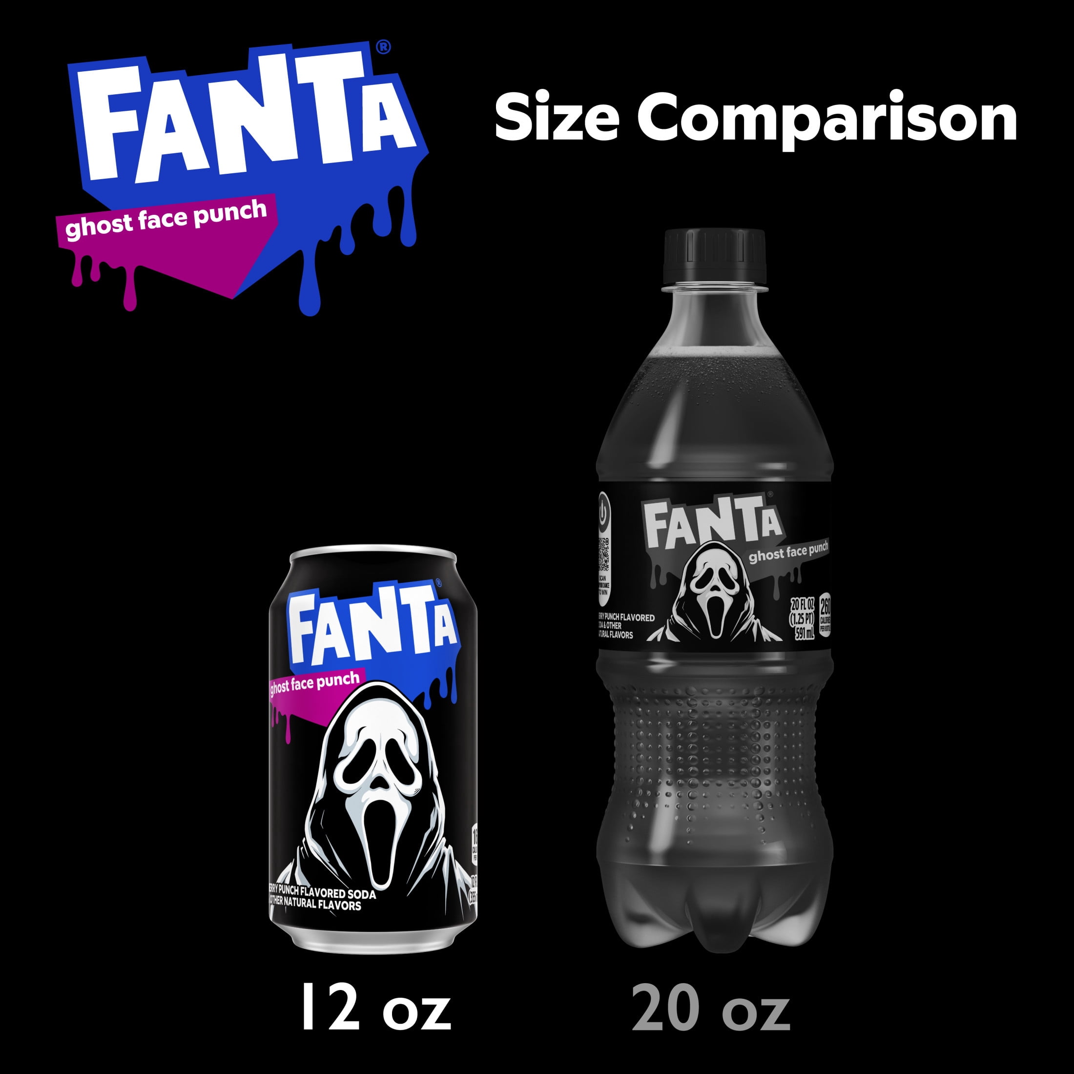 Fanta Ghost Face Punch Soda Pop Fridge Pack Cans, 12 fl oz, 12 Pack