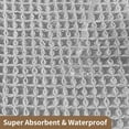 thumbnail image 3 of 2 Pcs Upgraded Waffle Bath Mat, Super Absorbent Non Slip Bath Mats for Bathroom Floor, Machine Washable Bathroom Rugs with Tassels, Rubber Backed Bathroom Mats, Ultra Soft, Grey, 3 of 8