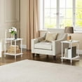 thumbnail image 2 of Side Table with Charging Station, End Table with USB Port and Outlets, Nightstand with 2-Layer Storage Shelves for Small Spaces, Living Room, Bedroom, White WW09UBZ01, 2 of 9