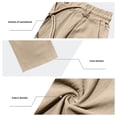 thumbnail image 6 of Betivan Men's Drawstring Linen Pants Pocket Button Straight Leg Solid Color Casual Daily Long Trousers Bottoms for Daily Office Outing Leisure, 6 of 9