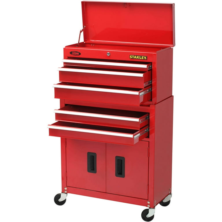 Stanley 5 drawer rolling tool chest and cabinet combination deals