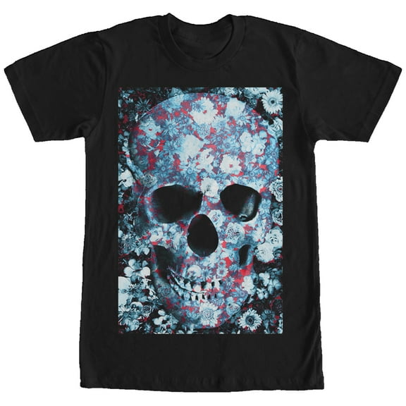 Men's Lost Gods Flower Skull Graphic Tee Black Large