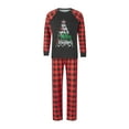 thumbnail image 2 of Matching Family Pajamas Sets Christmas Matching Holiday Pjs Letter Print Top and Plaid Pants Sleepwear, 2 of 10