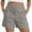 Gray, variant on Womens Pull on Summer Shorts, Flat Front Elastic Back Solid Color Mid Waist Casual Shorts with Pockets, Black, XXL