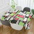thumbnail image 2 of Yayeee Tablecloths 60" x 90" Rectangle Wrinkle Resistant Party Table Cover, Green Abstract Geometric, 2 of 8