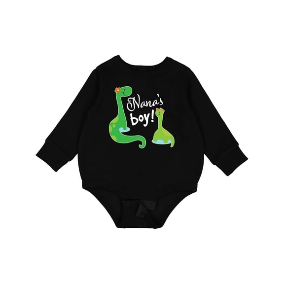 Inktastic Nanas Boy Grandson Dinosaur Baby Fleece Bodysuit