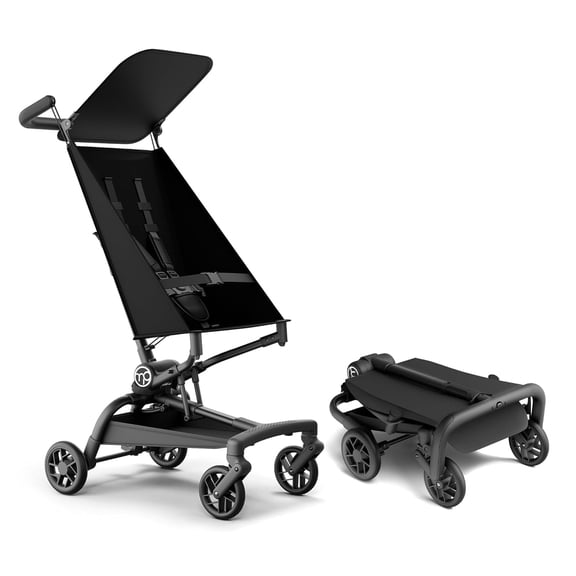 Mompush Jeto Lightweight Travel Stroller, Ultra-Compact One-Hand Fold, for Ages 6–36 Months, Black, 10.1LB, Unisex