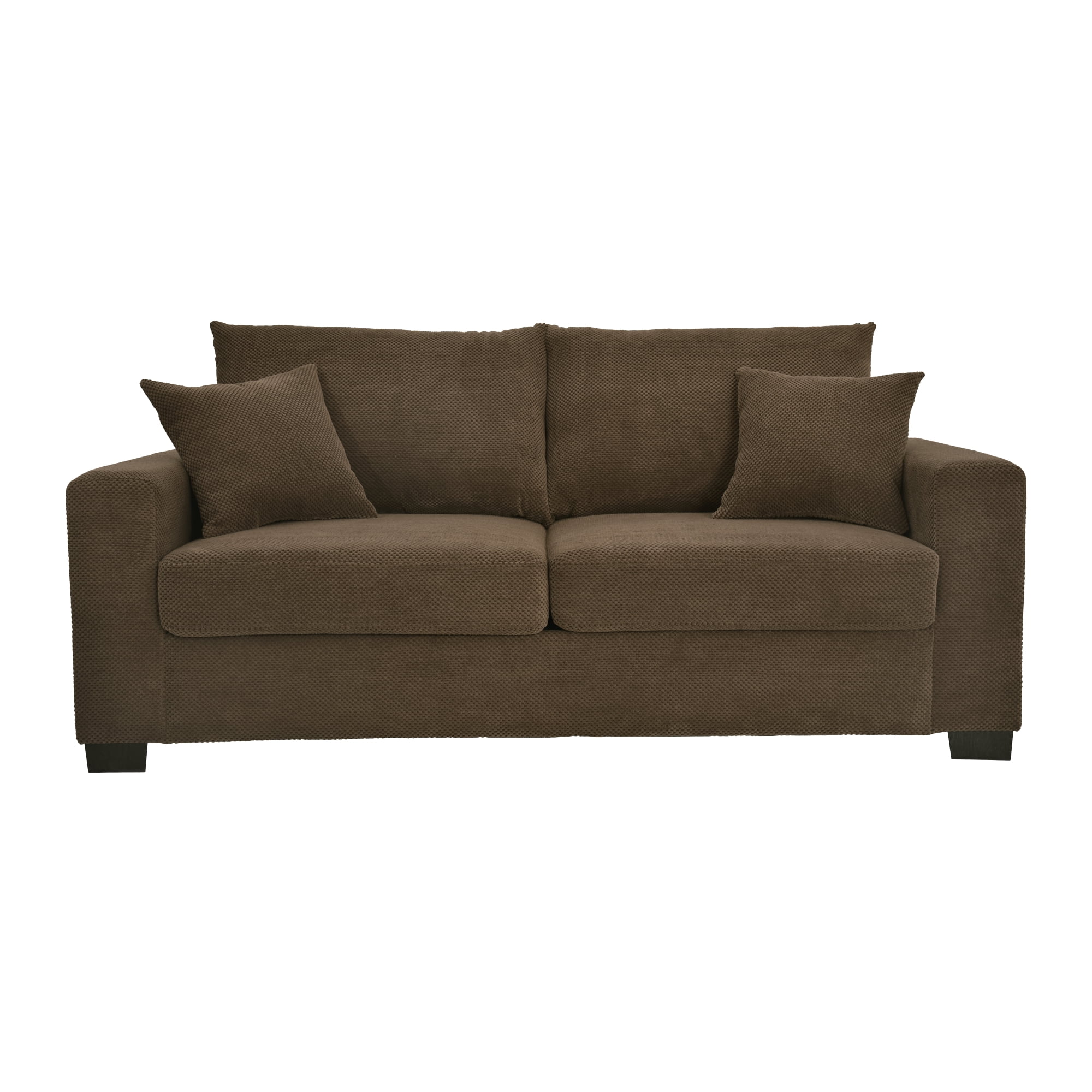 Leumius 69" Sofa for Living Room,Modern 2 Seater Couch for Small Space,Upholstered Loveseat with 2 Throw Pillows,Coffee