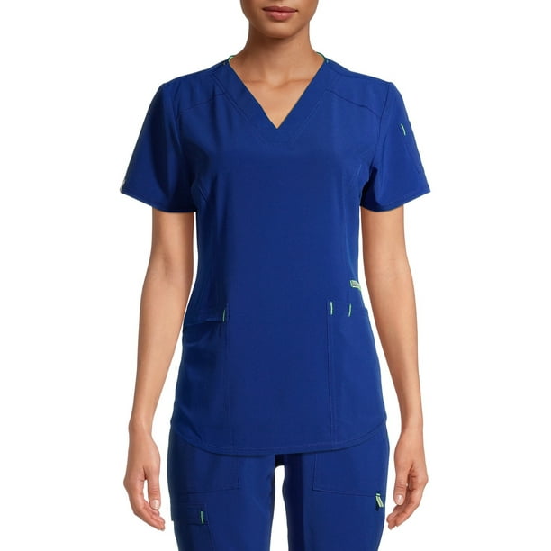 Scrubstar Scrubstar Women's Seasonal Solid Contrast VNeck Scrub Top