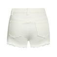 thumbnail image 2 of Camii Mia Women's Distressed Cutoff Mid Rise Stretch Slim Denim Shorts, 2 of 8