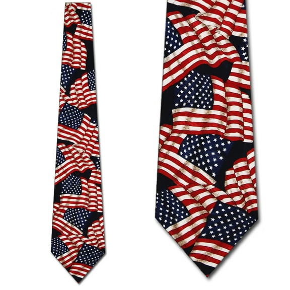 American Flags Pattern Necktie Mens Tie by Tieguys