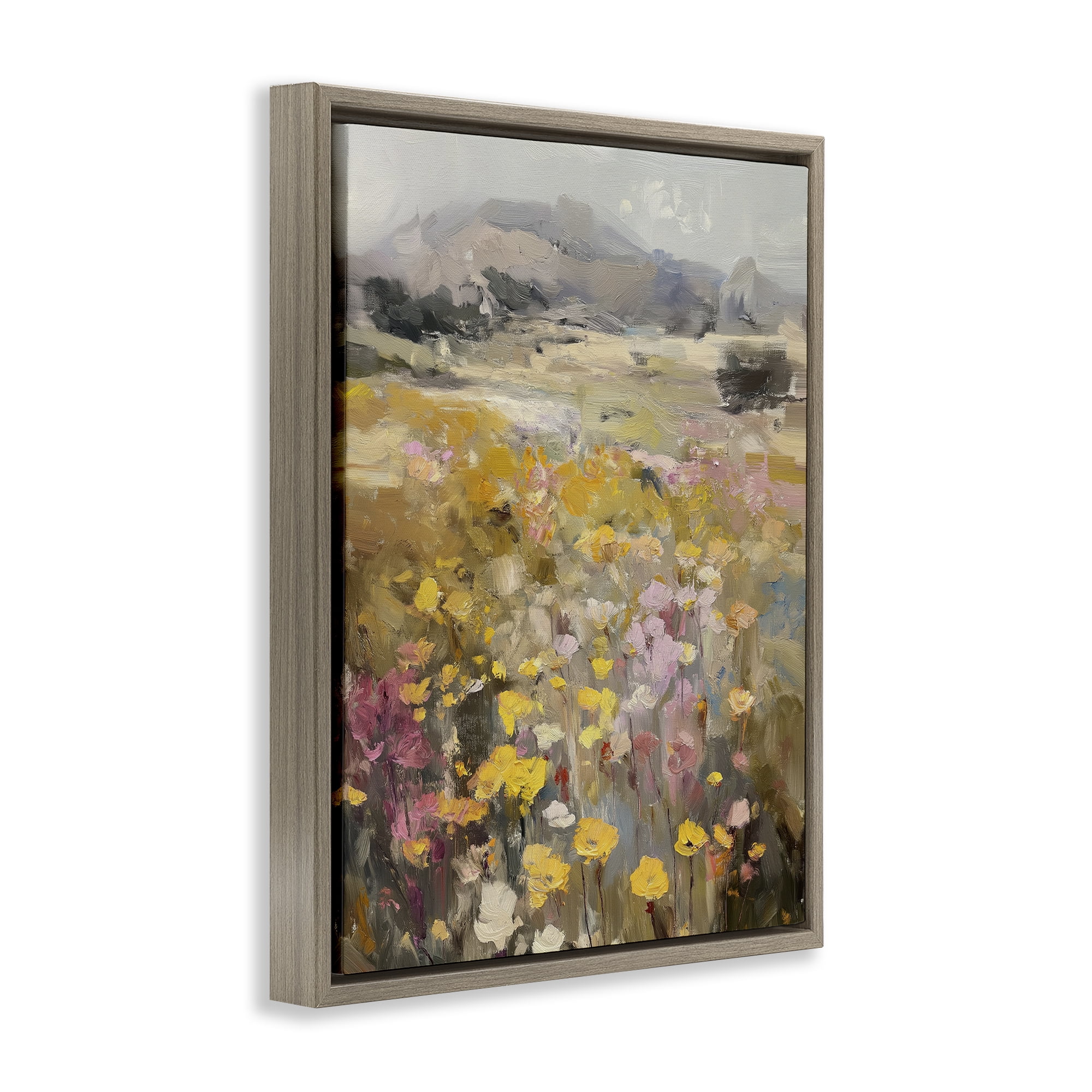 Stupell Industries Meadow's Heartbeat Abstraction Brown Framed Floater Canvas Wall Art, design by Svetlana Aleynikova