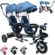 thumbnail image 1 of Triciclo Doble para Niños Asiento Giratorio Gemelar Luz Sonido Cinturón de Seguridad Llantas de Goma Apto a partir de 1 Año - Azul, 1 of 7