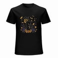 thumbnail image 1 of Funny Cat T-shirt Halloween Short Sleeve Black Shirt Unisex Tees, 1 of 5