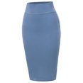 thumbnail image 1 of A2Y Women's Basic Solid Ponte Knee Length Slit Techno Span High Waist Pencil Skirt Violet 2XL, 1 of 3
