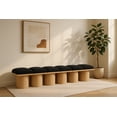 thumbnail image 2 of Meridian Furniture Pavilion Black Boucle Fabric Bench, 2 of 7