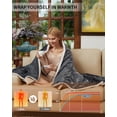 thumbnail image 2 of Bingirl Velvet Soft Heated Throw Blanket - 50x60 Inch, 4 Heat Levels, 4H Auto Off, Overheat Protection, Dark Grey, 2 of 8