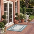 thumbnail image 4 of SAFAVIEH Courtyard Ercan Bordered Indoor/Outdoor Area Rug, Ivory/Teal, 5'3" x 7'7", 4 of 16