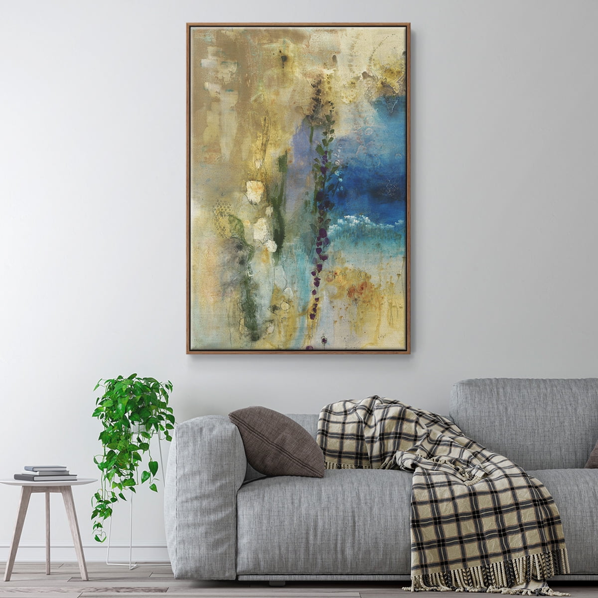 Immerge II Framed Premium Gallery Wrapped Canvas - Ready to Hang - 27 x 41 - Walnut Floating Frame