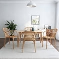 thumbnail image 3 of Avaloomia Home Outdoor Dining Chairs Set of 4, All Weather Stackable Plastic Patio Chairs with Armrest & Anti-Slip for Garden Porch Deck Kitchen No Assembly, Light Beige ﻿, 3 of 7
