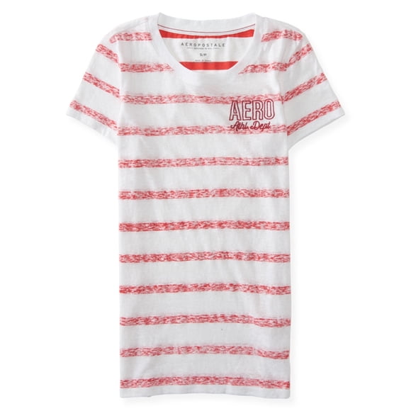 Ath de rayas para mujer Aeropostale. Camiseta adornada del departamento, roja, grande