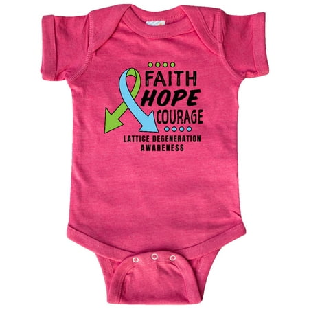 

Inktastic Eye Disease Awareness Faith Hope and Courage Gift Baby Boy or Baby Girl Bodysuit