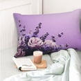 thumbnail image 4 of Salouo Lavender Roses Arrangement Pattern Pillow Cases,1PC Pillow Covers with Envelope Closure Decorative Pillow Case for Bed Couch,Pillows Not Included-14"x20", 4 of 6
