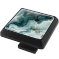 thumbnail image 2 of HemaKayy 3 Pack 1.45" Decorative Cabinet Knobs - Stylish ABS Glass Black Handles for Kitchen, Bedroom, & Home Furniture Decor - Durable & Elegant - Unique Marble Design, 2 of 7