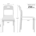 thumbnail image 2 of Ourlova Outdoor Patio Dining Chairs Set of 4 - Stackable Plastic Kitchen Chairs - Steel Legs Support - Waterproof and Stain-Resistant - Easy Assembly - Suitable for Indoor and Outdoor - White, 2 of 7