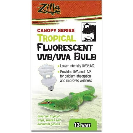 UPC: 0096316280953 | Tropical Bulb Low Intensity Uvb/Uva   PartNo 100128095  by Zilla  Size 13 WATT