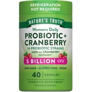Probiotics for Women | 5 Billion Active Cultures | 40 Capsules | With Cranberry | by Natures Truth