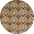 thumbnail image 1 of Ahgly Company Indoor Round Abstract Saddle Brown Abstract Area Rugs, 7' Round, 1 of 6
