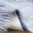thumbnail image 3 of Deluxe Soft Faux Sheepskin Fur Series Decorative Indoor Area Rug, 4 x 6 Feet Rectangle, Navy and White, 1 Pack, 3 of 3