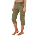 thumbnail image 3 of Rciityk Womens Capris for Summer Casual Cargo Long Shorts with Pockets Solid Color Loose Fits Lightweight Drawstring High Waist Shorts, 3 of 6