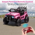 thumbnail image 4 of 12V Kids Ride On Car, Electric Truck Ride On Toys with 5MPH Max Speed, Remote Control, LED Lights, and Music for Kids Gifts, Pink, 4 of 7