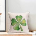 thumbnail image 5 of St Patricks Day Four Leaf Clover Pillow Covers 20x20 Inch Set of 2 Watercolor Lucky Clover Shamrock Decorative Pillow Cases Spring Farmhouse Decorations Cushion Cover for Sofa Couch, 5 of 6