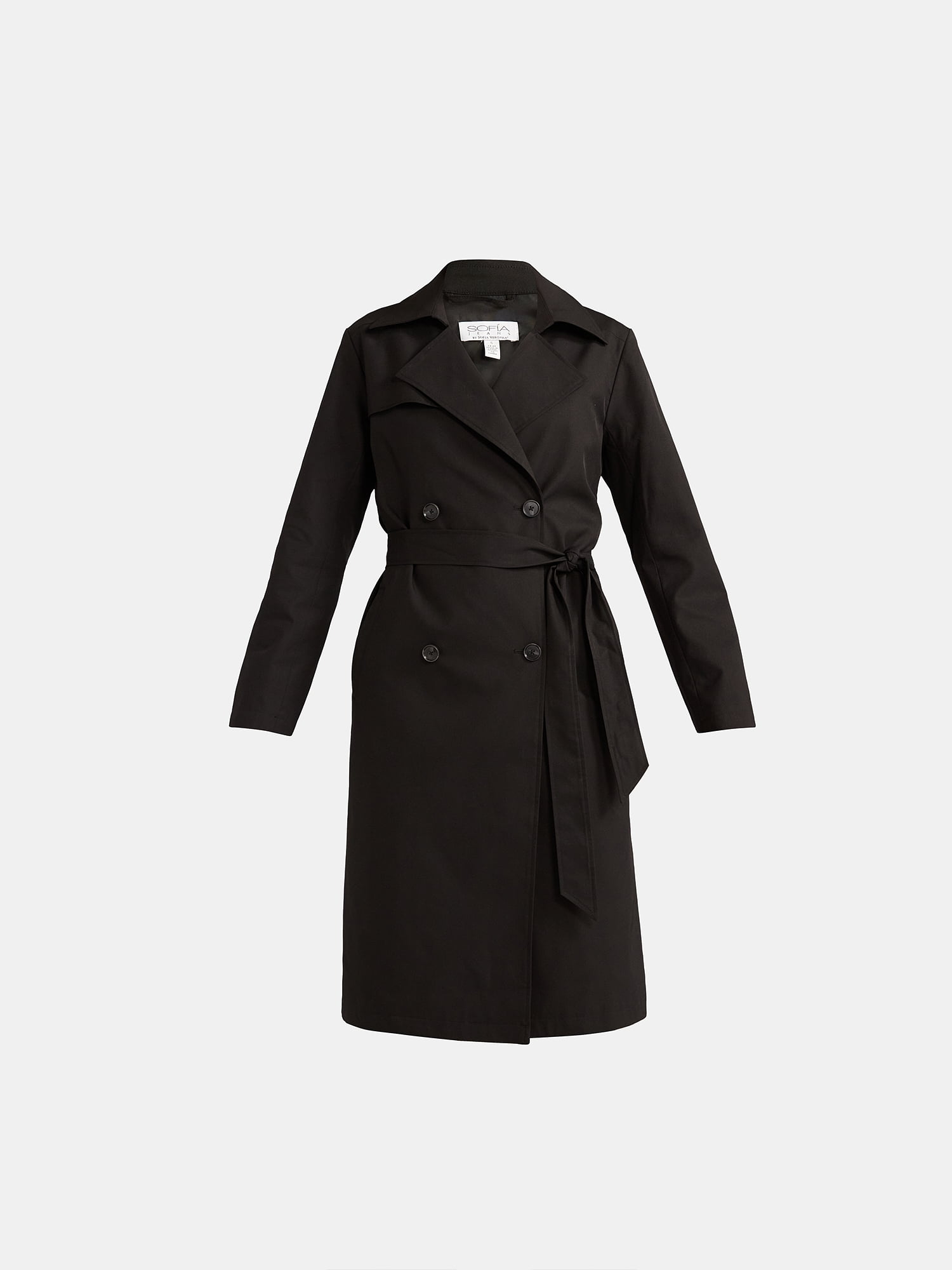 Sofia Jeans Women's and Women's Plus Size Double Breasted Trench Coat, Sizes XS-5X