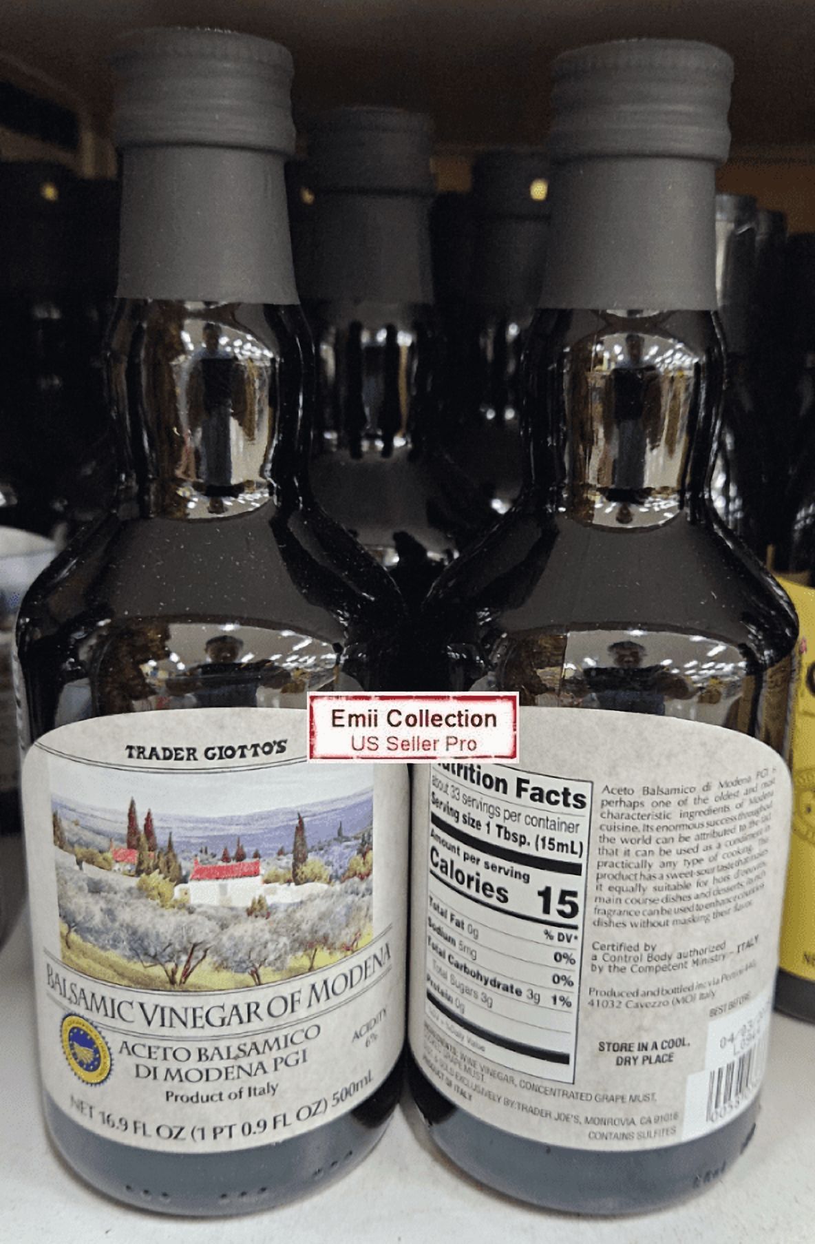 Trader Joe’s Balsamic Vinegar of Modena 6% Acidity 16.9fl oz 500ml (2 Bottles)