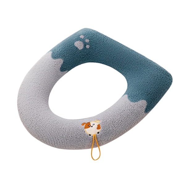 Yhmxh Decoración del baño Cojín para asiento de inodoro doméstico, funda de asiento de inodoro de punto, lavable para temporada de verano, cojín para asiento de inodoro en forma de O