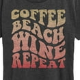 thumbnail image 3 of Instant Message - Coffee Beach Wine Repeat - Women's Short Sleeve Graphic T-Shirt, 3 of 6