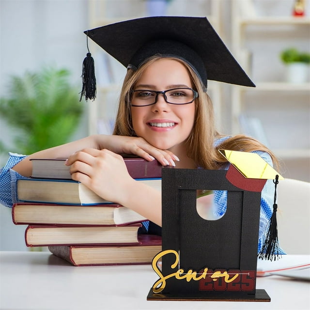 Graduation And Start Of School 2025 Wooden Photo Frame Desktop Ornaments Graduation Season Decorations 2025 Graduation Season Wooden Photo Frame Ornaments (vertical Version) Small Ornament Third