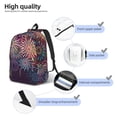 thumbnail image 4 of Honeii Fireworks2 Print Canvas College Laptop Backpack, Durable Rucksack Travel Notebook Bag School Backpack Book Bag for Men Women-Small, 4 of 7