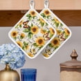 thumbnail image 2 of Sunflower Pot Holders for Kitchen Heatproof Potholder, 5 Pack Summer Botanical Vintage Spring Floral Butterfly Hot Pads Multipurpose Oven Pads Cloth Potholders Trivet for Cooking Baking, 2 of 8