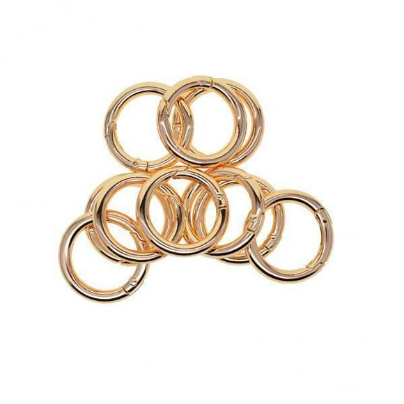 2x10pcs 28mm Round Sp Snap Hooks carabiner key chain key golden