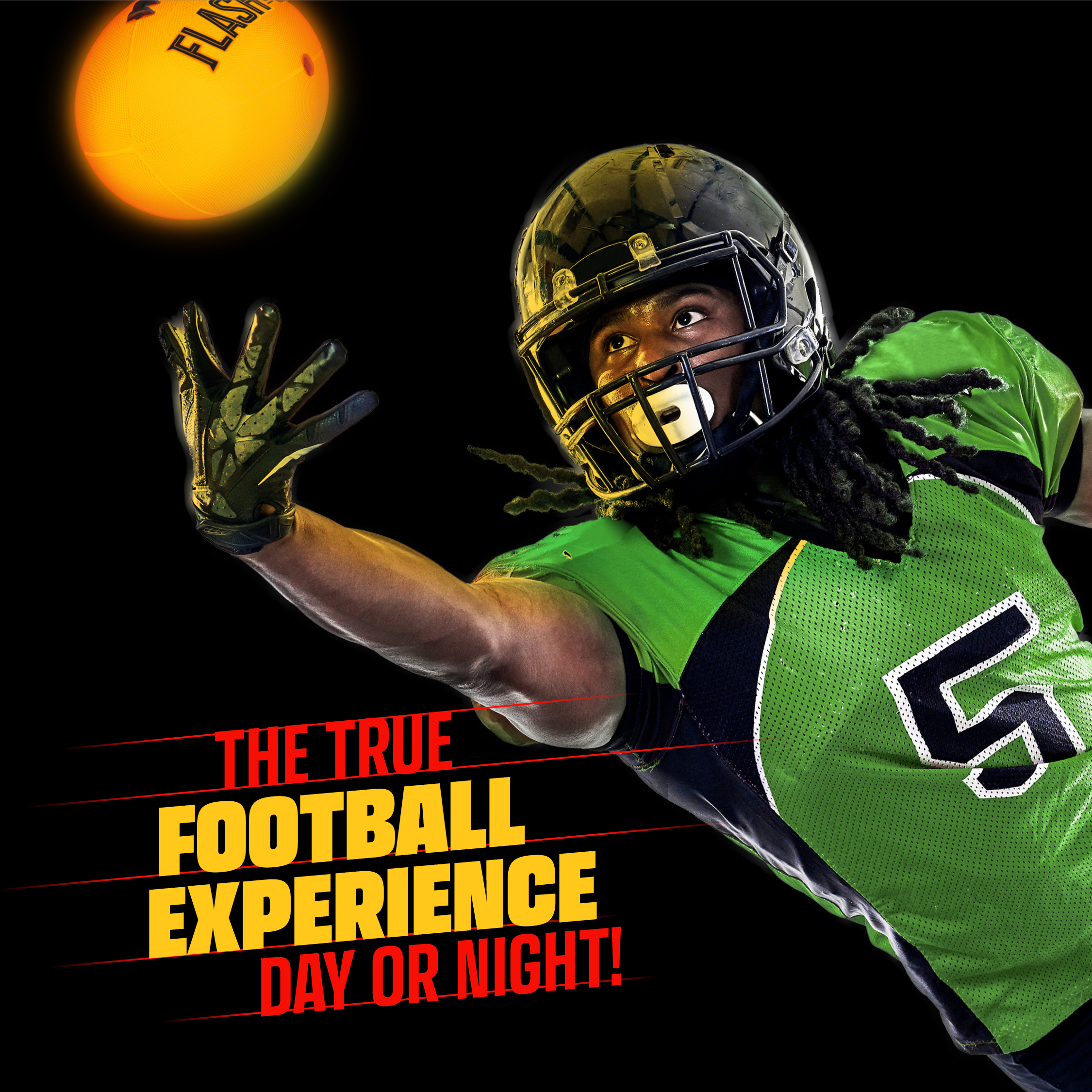 Light-up Football - NO 6 - Glow-in-the-Dark Ball - Outdoor Sports Gifts for Boys Ages 8-15+ Years